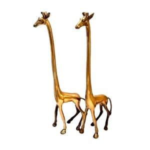 Antique Brass Giraffe Object